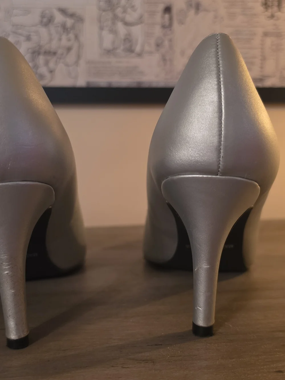 Ashro Metallic Silver Pointed-Toe Pumps